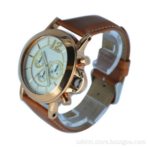 Stainless Steel IPG Gold Plating Chronograph Diving Watch with 10ATM Water-resistant